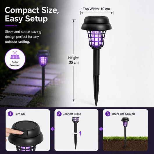 Solar Bug Zapper & Pathway Light - 2-in-1 Mosquito Killer