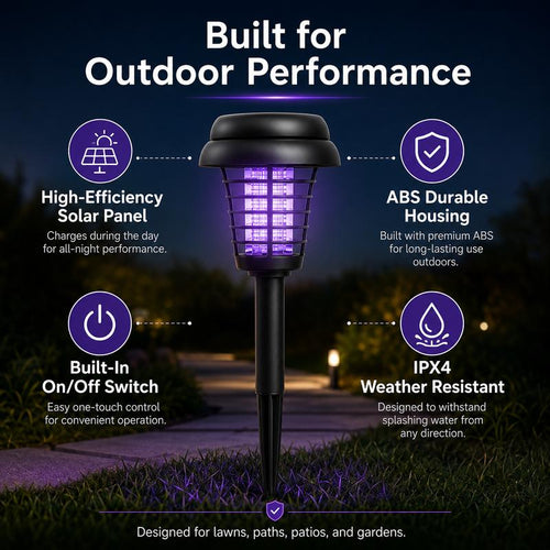 Solar Bug Zapper & Pathway Light - 2-in-1 Mosquito Killer