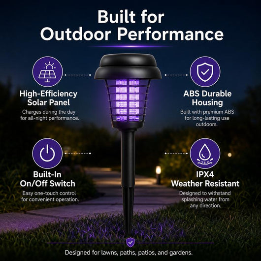 Solar Bug Zapper & Pathway Light - 2-in-1 Mosquito Killer