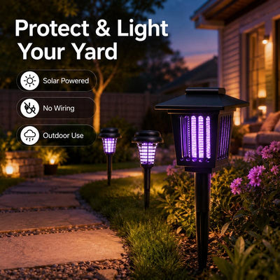 Solar Bug Zapper & Pathway Light - 2-in-1 Mosquito Killer