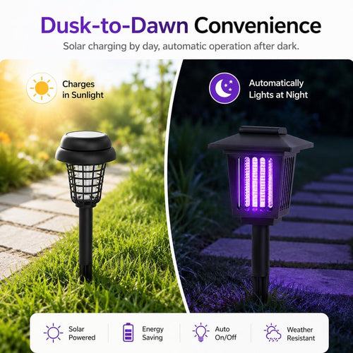 Solar Bug Zapper & Pathway Light - 2-in-1 Mosquito Killer