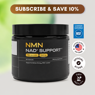 NMN Supplement, Quercetin, TMG, Resveratrol — Supports Cellular Energy & NAD+ Levels