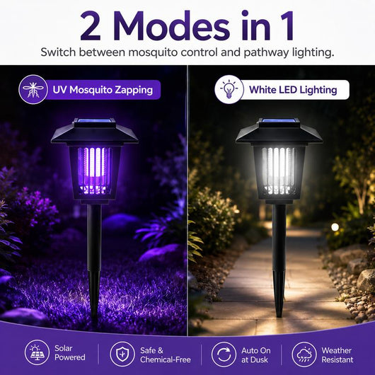 Solar Bug Zapper & Pathway Light - 2-in-1 Mosquito Killer